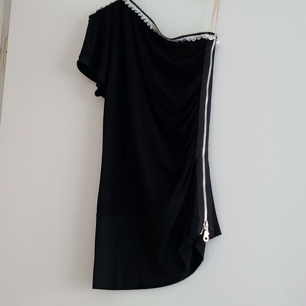 bebe Black Knit Off the Shoulder Top